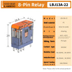 LANBOO J13A Series 5pin 8pin Intermediate Relay Auxiliary Relay 10A 12A 12V 24V 220V Custom Voltage with Test Wrench for Automot