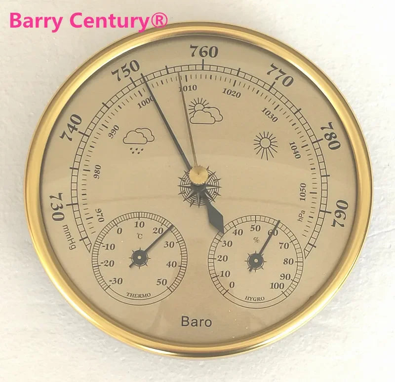 High Quality Precision Aneroid 128mm 3 in 1 Barometer with Thermometer and Hygrometer Humidity Tester Meter Outdoor Fishing