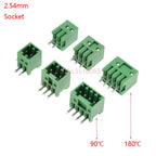 10PCS 2.54/3.81/5.08MM 2EDG 15EDG 2/3/4/5/6/7/8 Pin Screw Terminal Block Connector Pitch Plug+Straight/Curved Needle Pin Socket