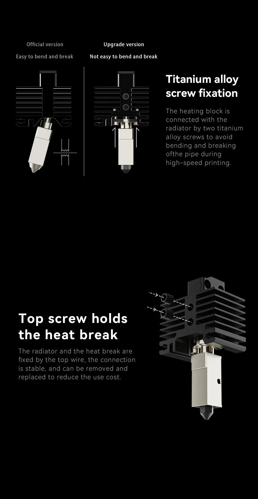 Original Hotend For Bambu Lab p1 X1 P1P X1C P1S Upgrade Hot end Print Head Heater Thermistor For bambulab Hardened steel Nozzle