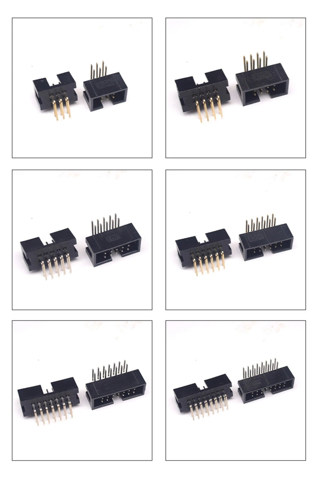 10PCS IDC/JTAG 2.54 DC3 Male Pin PCB Header Connector 2*3/4/5/6/7/8/26/40P Straight Shrouded Socket Box header pitch 2.54mm