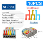 Quick Wiring Connectors Boxed Universal Compact Splitter Electrical Cable Push-in Conductors Connector With Lever Terminal Block