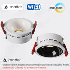 3CCT Tuya Bluetooth/Zigbee Matter Recessed Smart LED Anti Glare Downlight Lamp 7W-20W Spot Light Fixtures Indoor Home Lighting