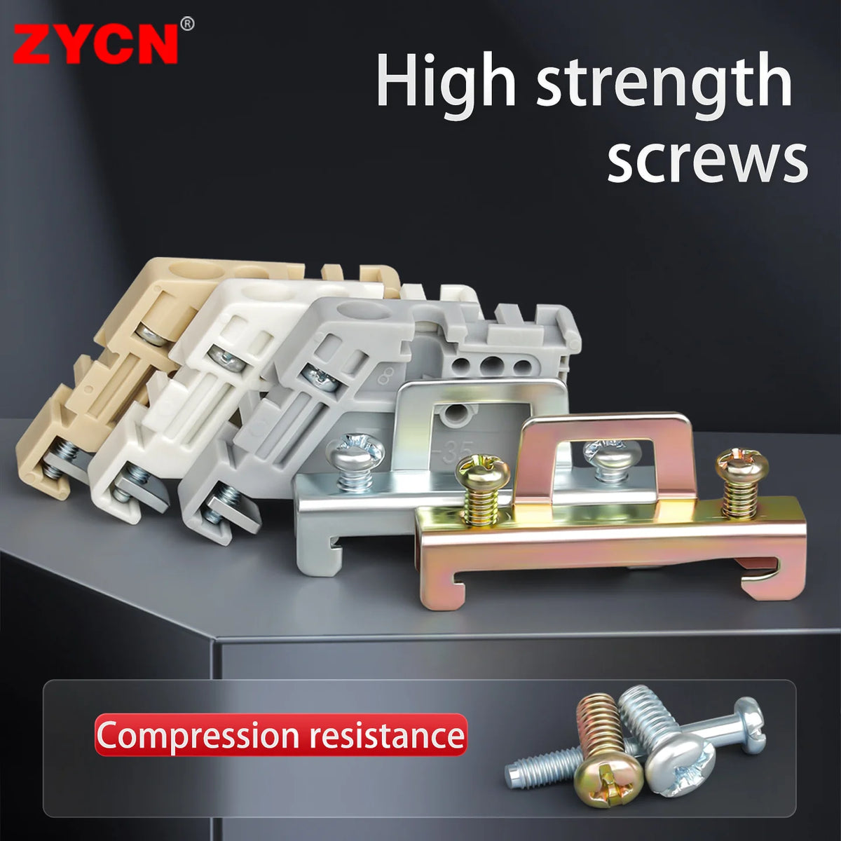 10Pcs End Stop Bracket E/UK E/UK2 EW35 WKF35 DIN 35mm Rail Terminal Block Fixed Plastic/Metal Zinc Plated Universal