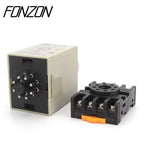 AH3-3 Power on Delay Timer Time Switch Delay Timer Relay With 8pin Socket 12 24V 110V 220V 380V Adjustable time 1~60S 3~60M