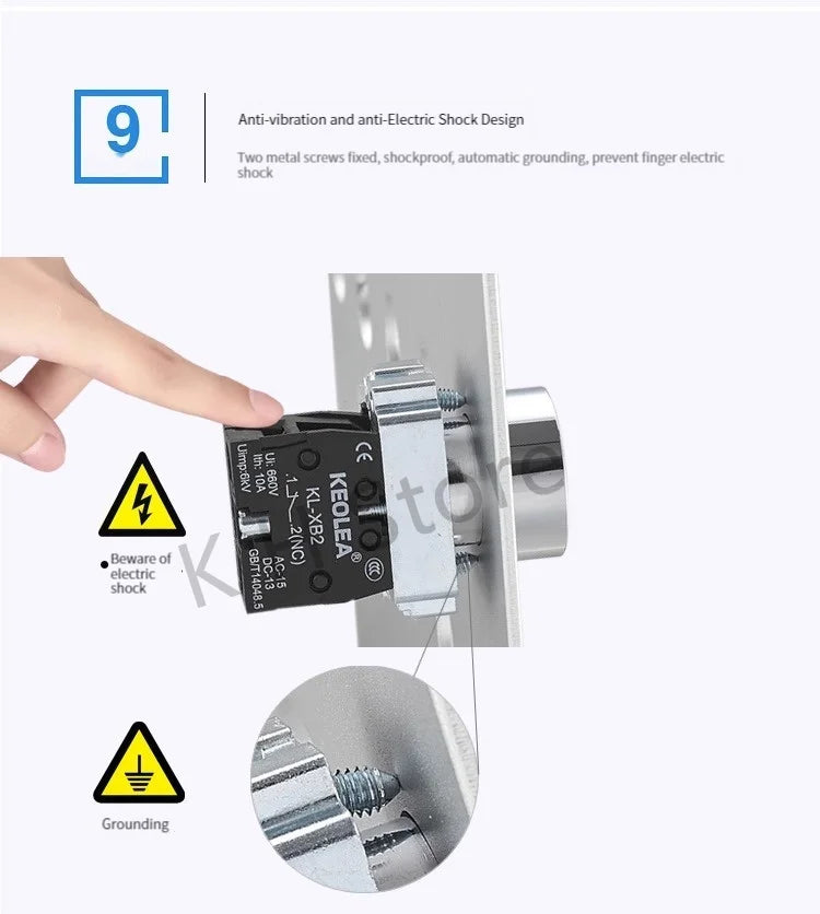 1Pcs Button Switch Self Reset Small Mushroom Head Emergency Stop 22mm Knob Key Start Inching Power on XB2-BG21 XB2-BA31 XB2-BS54