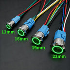 12mm 16mm 19mm 22mm Metal Switch Button Push With Wire Waterproof On Off Momentary/Latching Led Light Start Stop 5V 12V 24V 220V