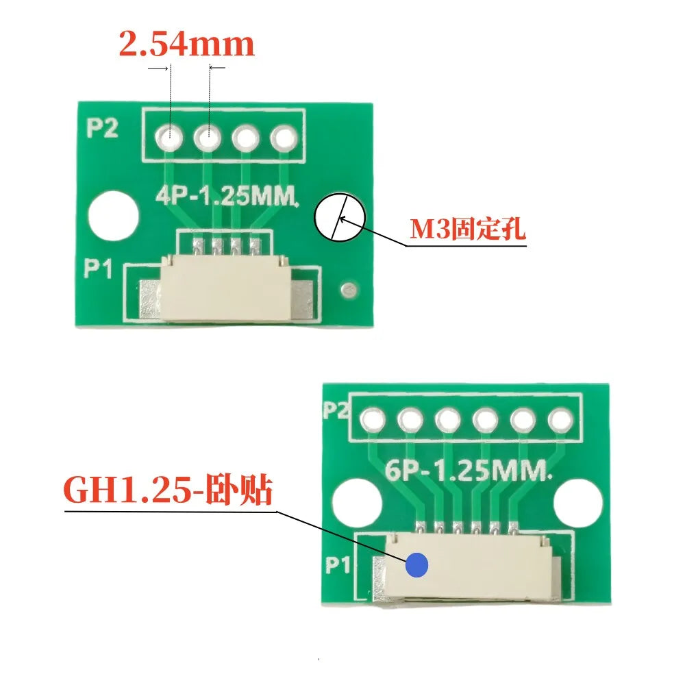 1/5PCS GH1.25 Adapter Plate 1.25 to 2.54MM Single Row, Welded GH1.25 Buckle Seat 4/6/8/10/12P