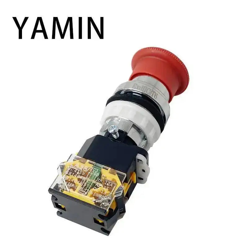 EX Emergency Stop Push Button Switch Explosion-proof Metal Aluminium Alloy Mushroom Head 4 Screws Terminals