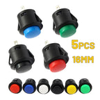 5/20PCS R13-507 Snap on Button Inching 16MM Round Lockless Self Reset Switch Panel Mounting