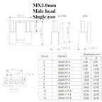 5/10/50pcs Micro-Fit 3.0mm Pitch Connector with 22AWG 20cm Cables Mx3.0 Singlel Row 2/3/4/5/6Pin Male Female Air Docking Housing