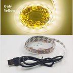 5M USB LED Strip Light 5V 3528 1 Meter 5 Meter Warm Cool White Pink Green Blue Red SMD Ribbon Ceiling Cabinet Light Waterproof