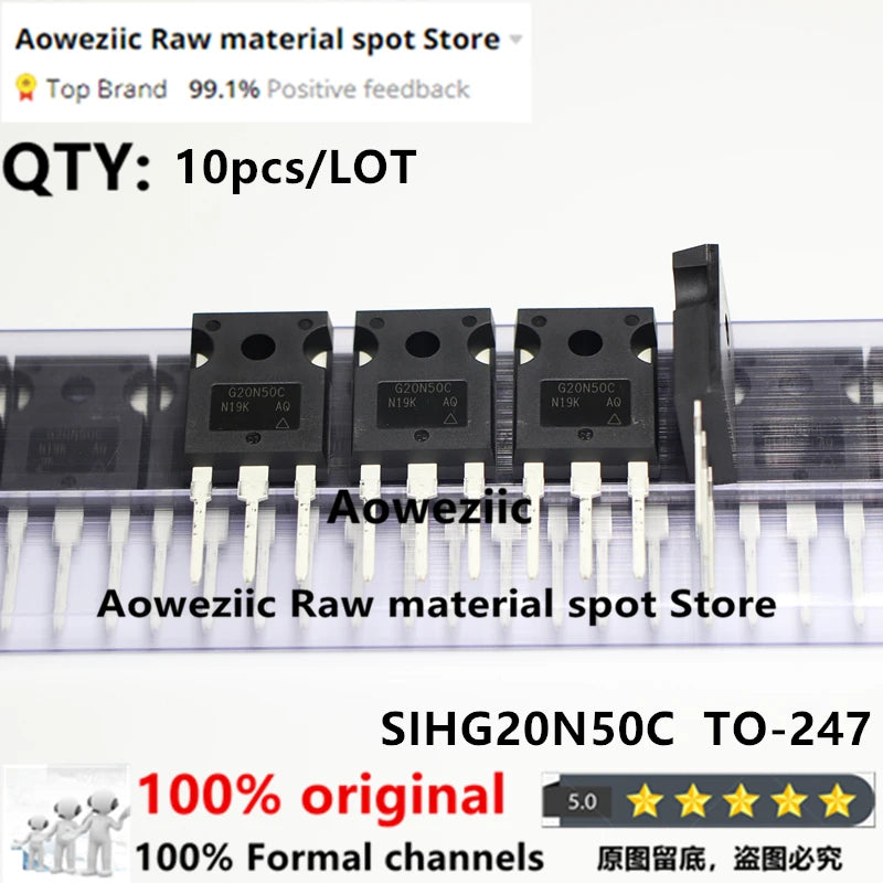 Aoweziic  2021+  100% New Imported Original  SIHG20N50C-E3  SIHG20N50C  G20N50C TO-247 N-channel MOSFET 20A 500V