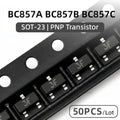 50PCS BC857A BC857B BC857C PNP Transistor SOT23 SMD Small Signal BJT 3E 3F 3G Marking Code Assorted Electronic Components