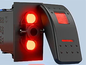 Nilight 8 Gang Rocker Switch Panel 5Pin On Off Toggle Aluminum Holder 12V 24V Dash Pre-Wired Red Backlit Switches for Automotive Cars Marine Boats RVs Truck