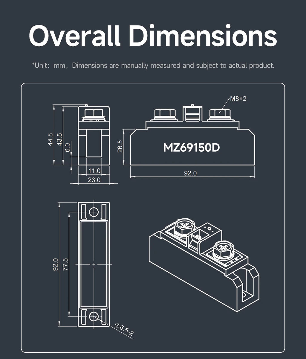 ENMG MZ69150D Industrial Grade High Power Solid State Relay SSR DC Input AC Output Opto Isolated Long Life No Contact Heating