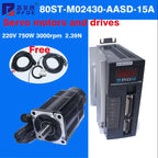 AASD-15A Driver 80ST-M02430 AC Servo Motor Kit  2.39N 750W 3000rpm 220V Single-Phase Ac Drive DIY Precision Simulators  ﻿