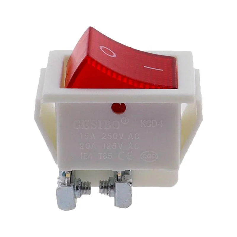 KCD4  22x28mm WHITE Body on off 16A/250V 4 screw pin DPST T85 Auto Boat Marine Toggle Rocker Switch with LED 220V