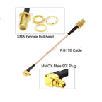 10PCS/LOT SMA to MMCX Cable RP-SMA / SMA Female to MMCX Male Straight 180°/ Right Angle 90° PLUG RG178 Pigtail RF Coaxial Jumper