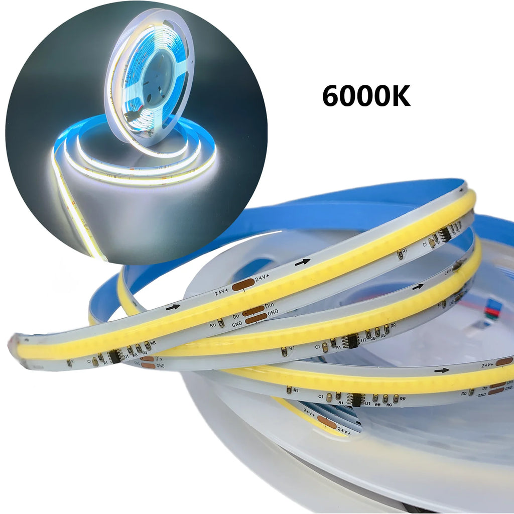 WS2811 COB Running Water Flowing LED Strip Light Horse Race Chasing Tape Wireless Remote Controller DC24V Power 20M 10M Full Set