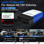 Vgate VLinker BM+ ELM327 V1.5 OBD2 Car Diagnostic Tool V1 5 Bluetooth 4.0 for Android iOS Auto Scanner for Bimmercode BT 4.0/3.0