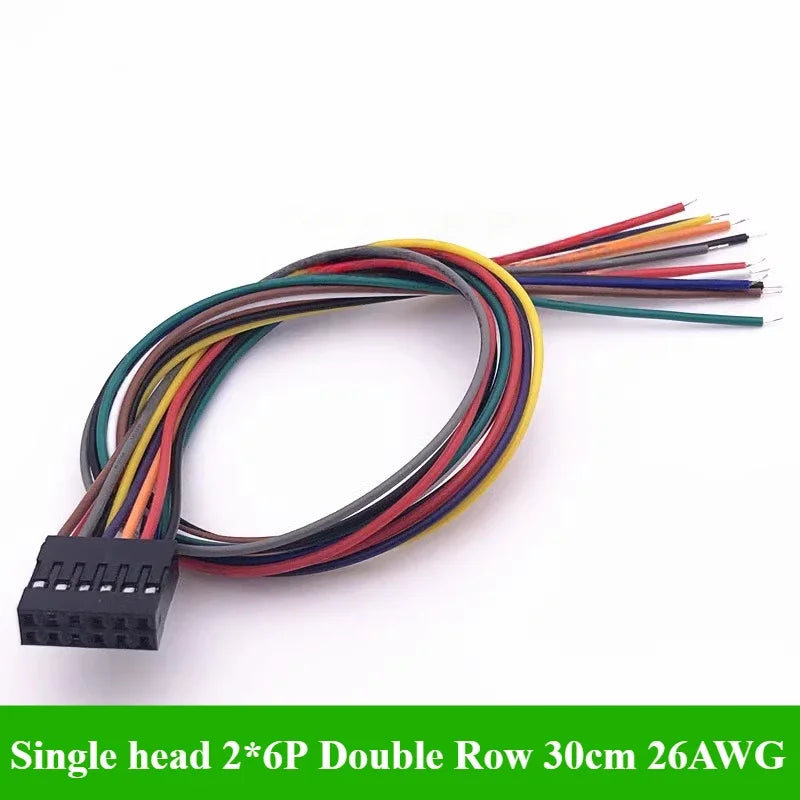 2.54MM Double Row DUPONT LINE Connector Plug With Wire Jumper Cable 30cm 26AWG 2*2/3/4/5/6/7/8/10 PIN Female Single/Double head
