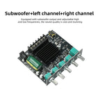 MT21 2.1 Channel Bluetooth 5.0 Digital Amplifier Module 100W+50W+50W Subwoofer Audio Board Treble Bass Adjustment AUX Input for Speaker DIY