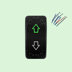 UP DOWN ARROWS Momentary Rocker Switch 7P (ON)-OFF-(ON) DPDT Retractive Switch + Wires for Car Boat Marine Vehicle Yacht Ship
