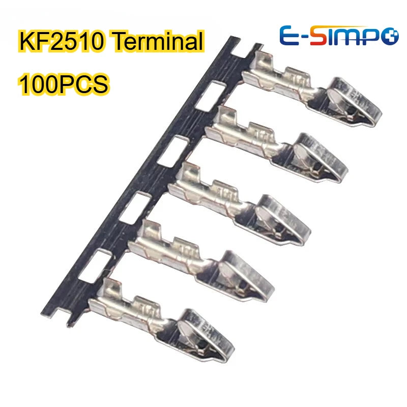 100PCS KF2510 Cold-Pressed Terminal 2.54MM Spacing Connect Reed Terminal Copper Line Pressing Female Terminal Reeds