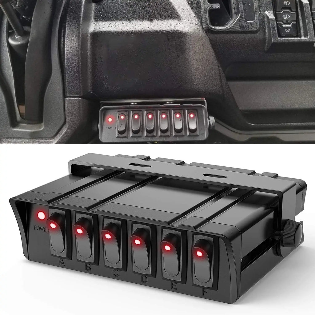 Nilight 4/6 Gang SPST Rocker Switch Panel, 12V 24V 20A Toggle Switch Box, Heavy Duty Control Panel for Automotive, Marine, RV & SUV