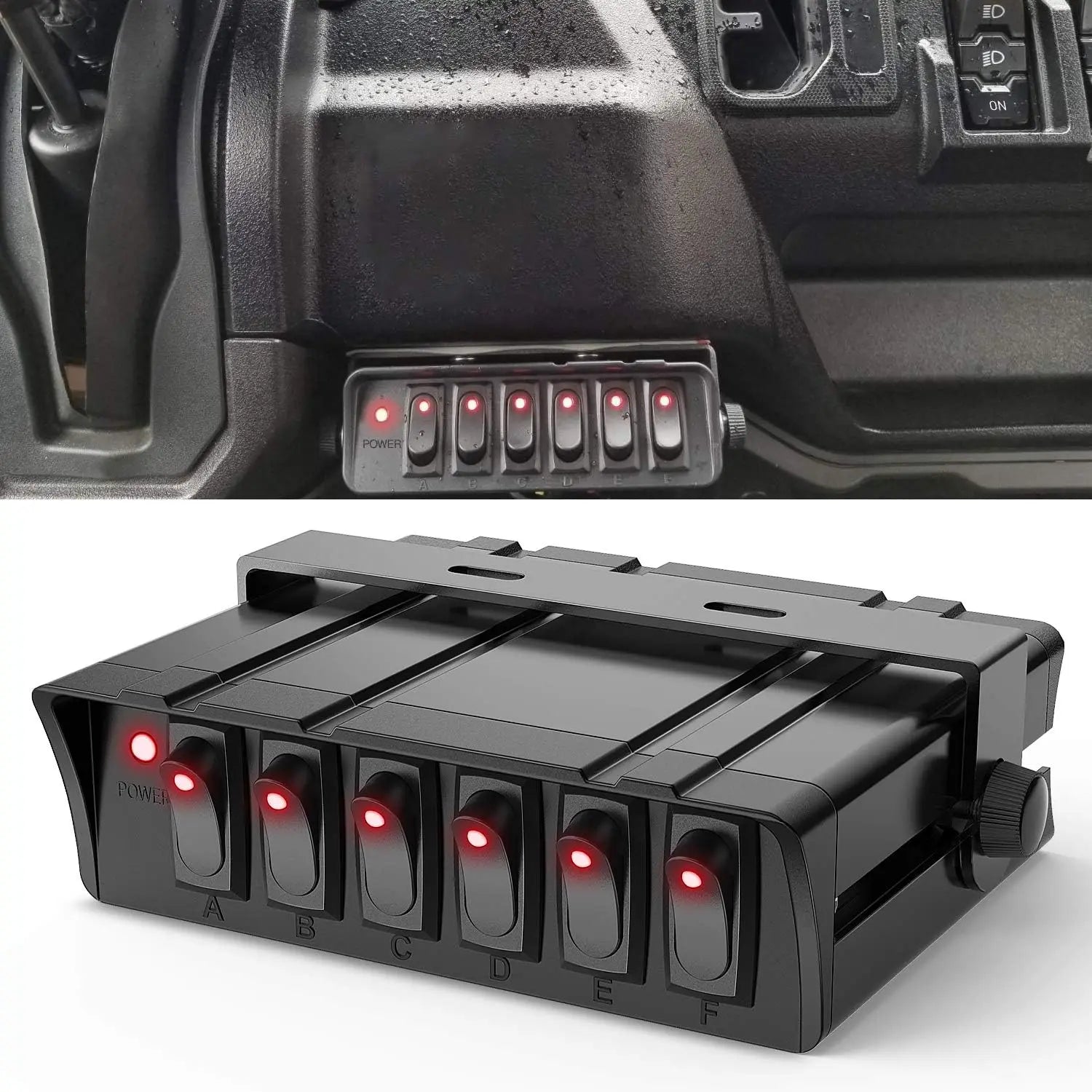 Nilight 4/6 Gang SPST Rocker Switch Panel, 12V 24V 20A Toggle Switch Box, Heavy Duty Control Panel for Automotive, Marine, RV & SUV