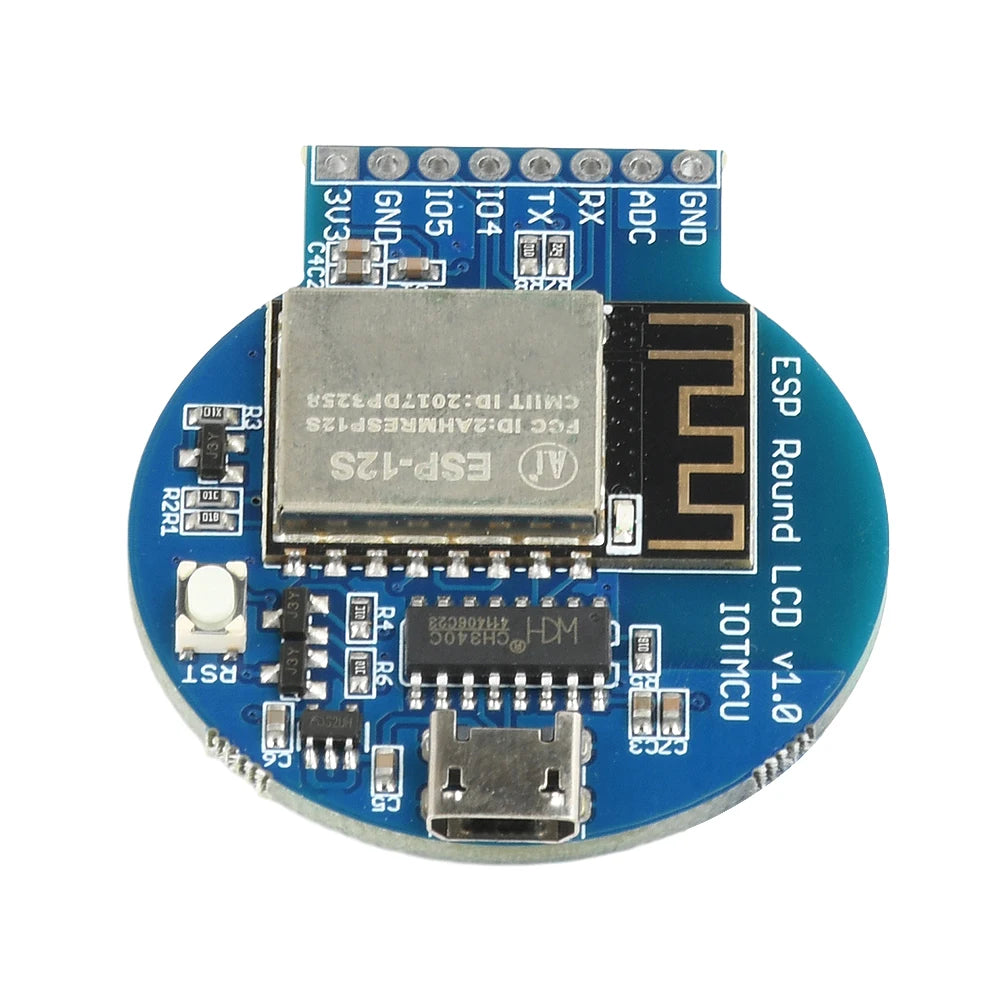 1.28-inch Circular LCD Display ESP8266 Development Board NodeMCU Expansion with GC9A01 Chip 240x240 Resolution for IoT Projects