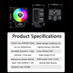 Power Train X-Gamerx Z-1300 9cm with Digital Temperature Display Four Heat Pipe CPU Air Cooler ARGB LGA1700 1200 115X AM4 AM5