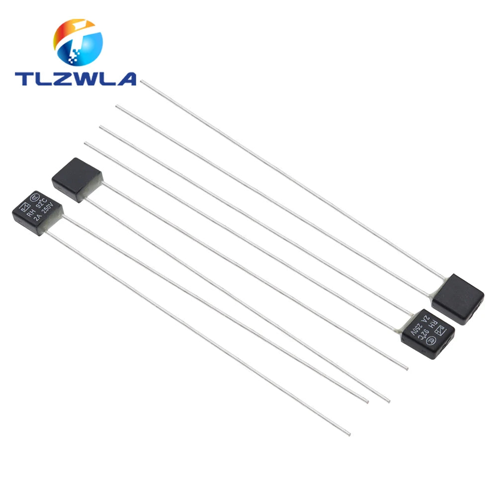 100PCS RH 92 95 102 105 115 120 125 130 135 140 145 150 Degree Thermal Fuse RH Temperature Fuse 2A 250V Fan Motor Thermal Fuse