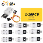 10pcs Digital Temperature and Humidity Sensor DHT22 AM2302 Module+PCB with Cable For Arduino