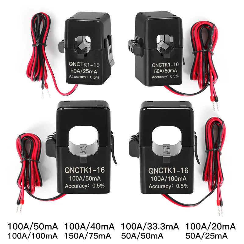 Split Core Current Transformer Sensor CT Clamp QNCTK1-10 5A 2.5mA 10A 10mA 20A 50A 25mA 100A 50mA Open Type Current Transformer