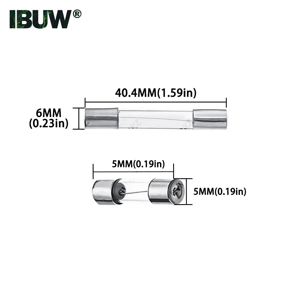 5PCS 5*20mm 5X20mm with 22AWG Wire Cable 250V 5X20MM Glass Fuse Tube Fuse Casing Glass Fuse Holder Screw Type 6x30  6*30mm
