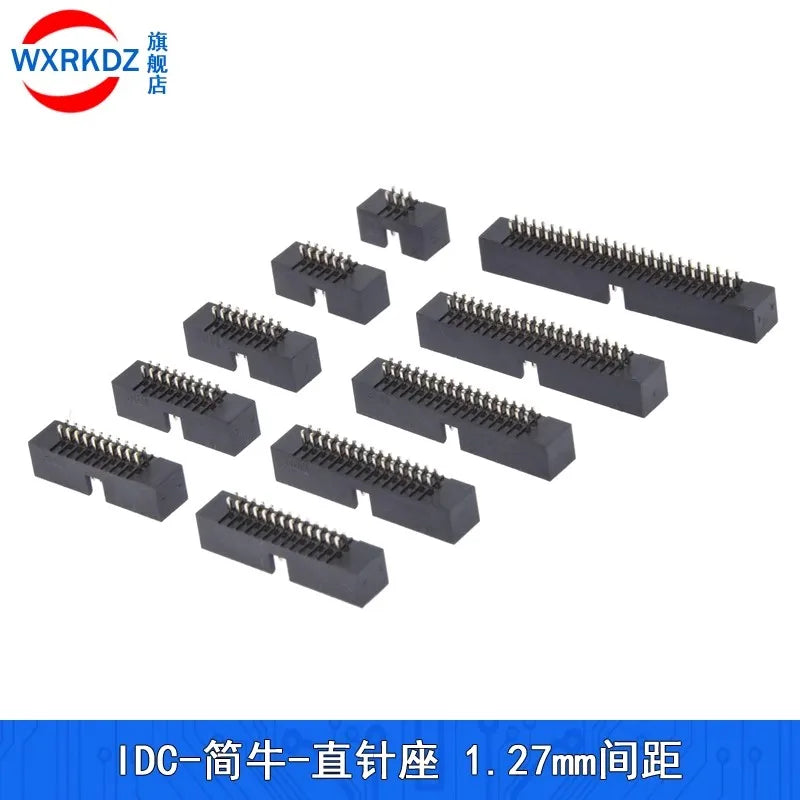10pcs 1.27MM 6/8/10/20/24/26/34/40/44/50/60P 60PIN JATG IDC3 MALE SOCKET straight idc box headers PCB CONNECTOR DOUBLE ROW  IDC3