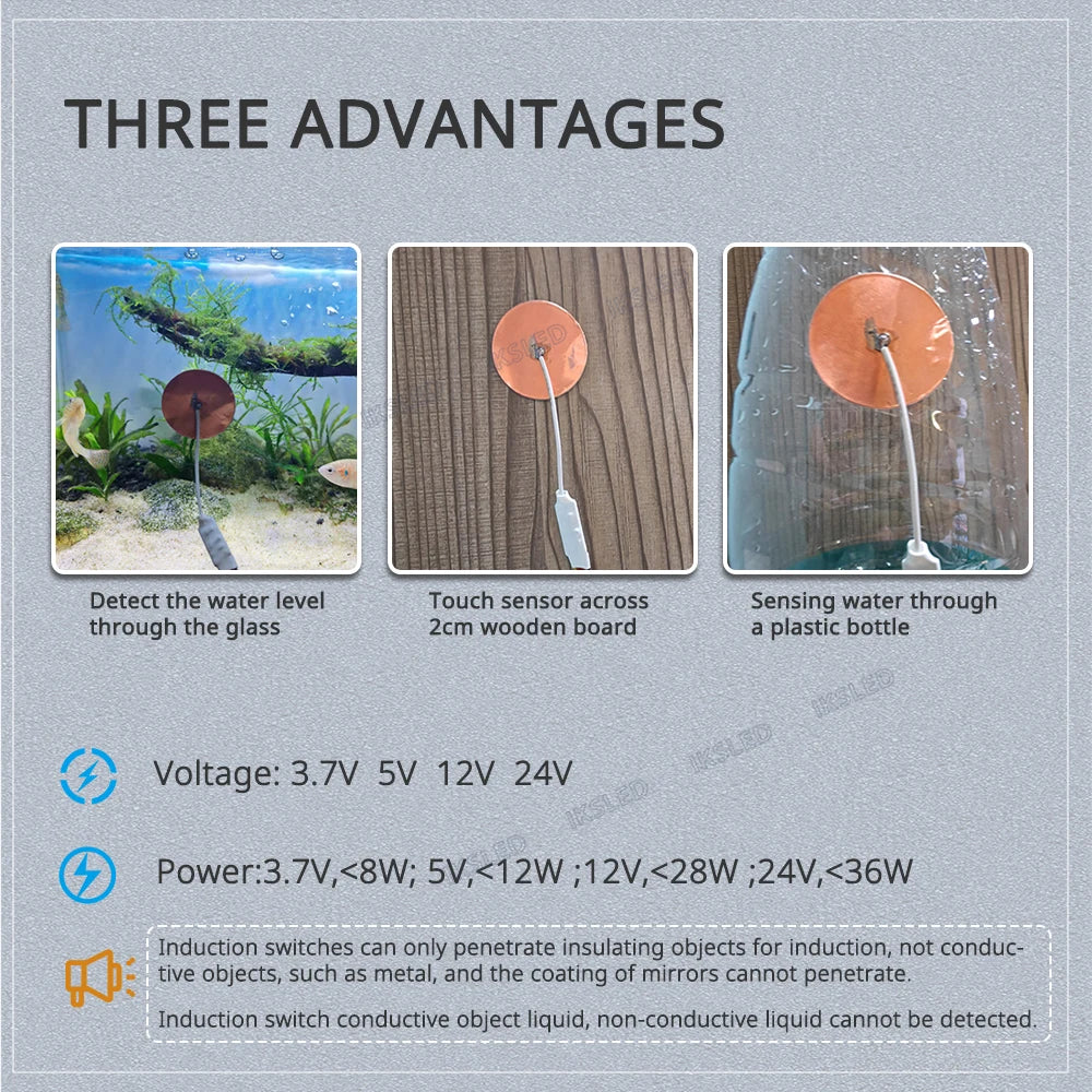 DC3.7V5V12V24V Mini Touch Sensor Switch Copper Foil Partition Touch Switch LED Dimming Controller Penetrating Wood Board Glass