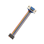 D-Sub DB9 9 Pin Male / Female Connector to FC-10P IDC Female 2.54mm 10 Pin Rainbow / Multicolor Flat Ribbon Cable to DIDC 9P