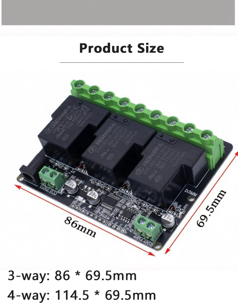Modbus RTU RS485 TTL Relay Control Module Optional 3/4/6/8 Channel High Power Output Industrial PLC