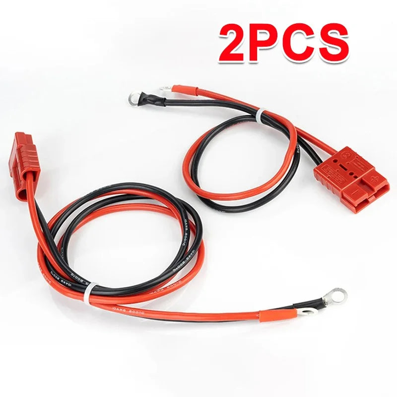 2Pcs 50A Anderson Battery Charging Connector Set 12AWG 4mm² Pre-Crimped Cable Lugs Male Female Terminals