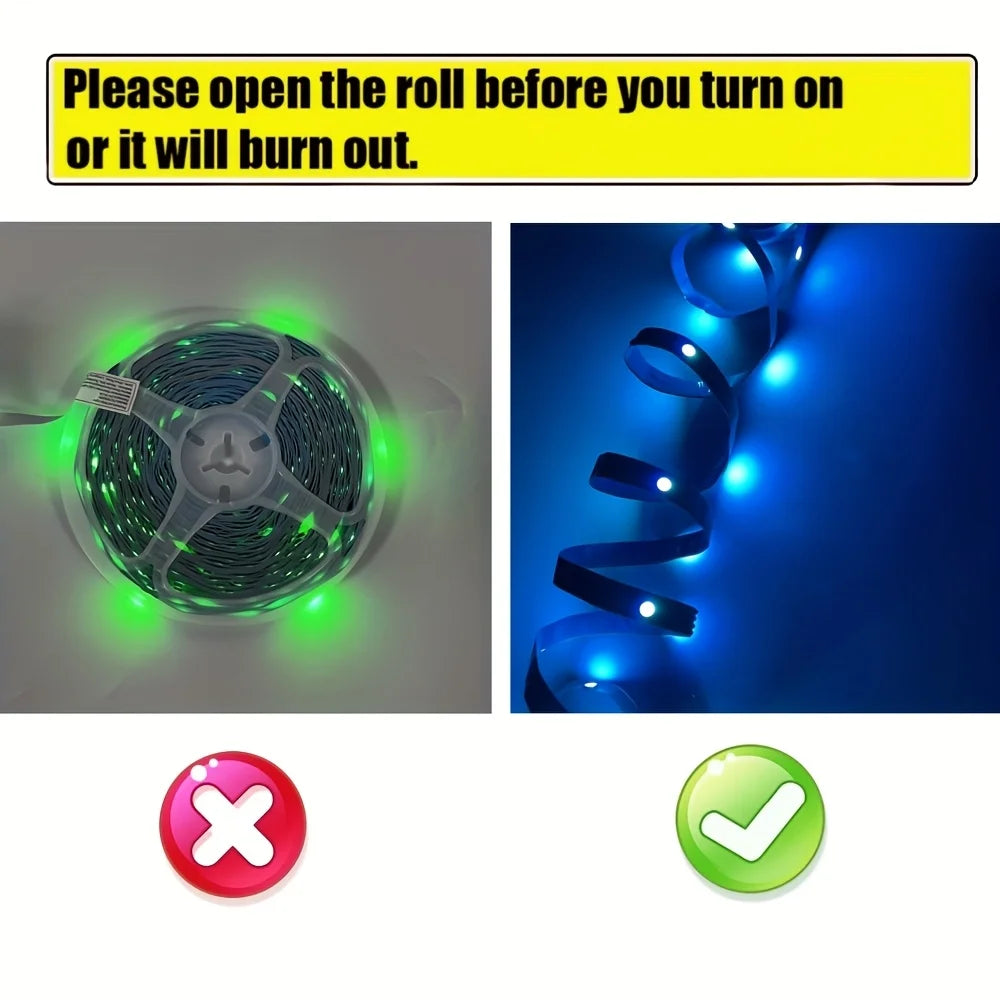 USB LED Strip Light APP Control IR Bluetooth Tape RGB IR Bedroom Living Room Self-adhesive TV Backlight Remote Lamp Diode Lights