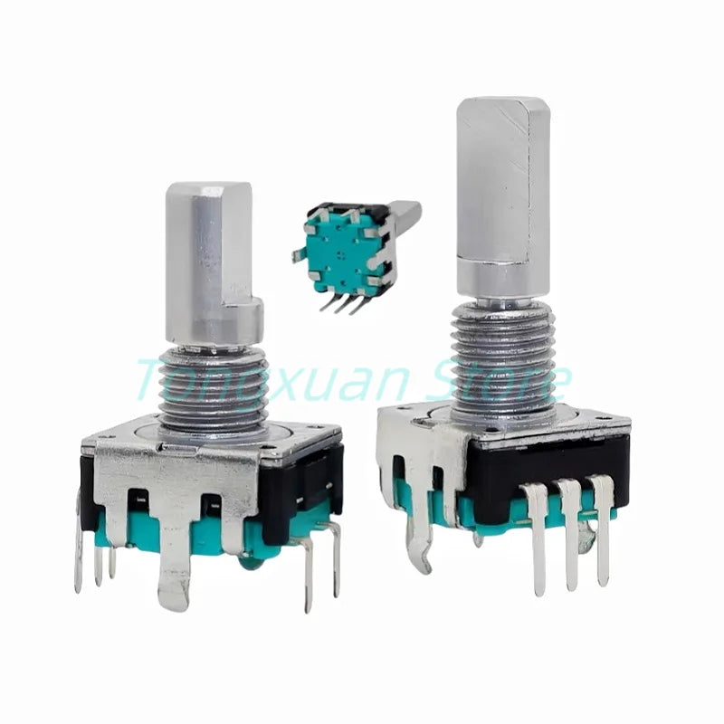 2pcs EC12 Rotary Encoder Switch 360 Degree RE12 Audio Coding 5pins 24 Positions With Push Button Handle Length 15/20mm