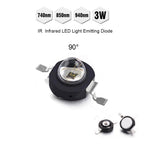 3W High Power LED beads IR 850nm 940nm 740nm 60 90 120 degree Infrared LED IR Light Emitting Diode  for Night Vision CCTV DIY