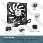 Gdstime 80mm Fan DC 5V 12V 24V 80x80x10MM Brushless Cooling Fan 8010 Double Ball Cooler 8CM Axial Fan for PC Case CPU Cooling