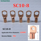 10/20/50pcs Copper Lug Ring Wire Connectors Bare Cable Electric Crimp Terminal SC4-4 SC6-6  SC10-6 SC10-8 SC16-6 SC25-8 SC25-10