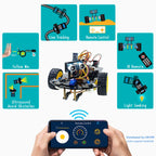 LAFVIN Smart Robot Car for Arduino 2WD Chassis Robot Car Kit With Ultrasonic Module, L298N Driver Board, Remote, IR Control