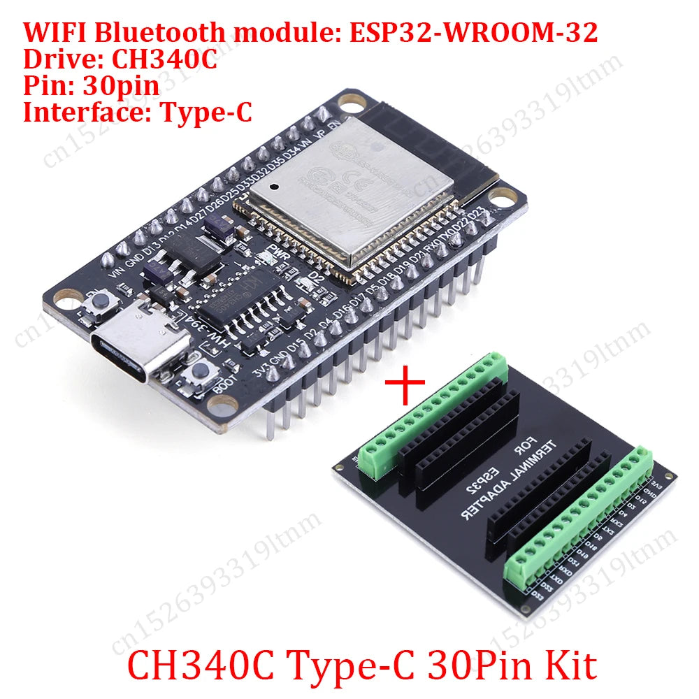 ESP32 Development Board 30Pin Breakout Board WiFi+Bluetooth Ultra-Low Power Dual Core ESP-32 Expansion Board for Arduino