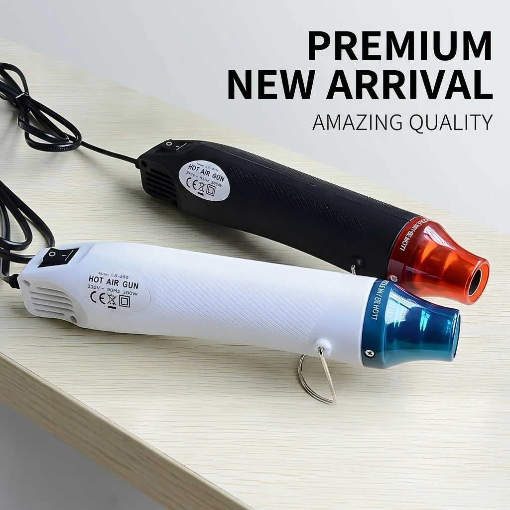 Mini Heat Gun 220V Portable Hot Air Tool for Embossing Shrink Film Label Removal Phone Case Repair and DIY Crafting